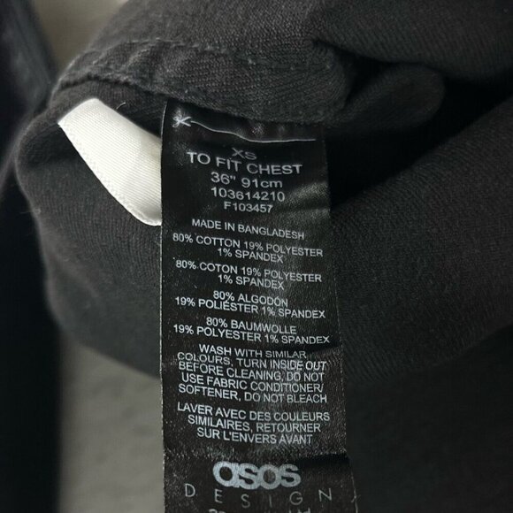 Asos Design Button Down Shirt Mens XS Black Denim Long Sleeve Classic Fit Casual - Picture 11 of 12